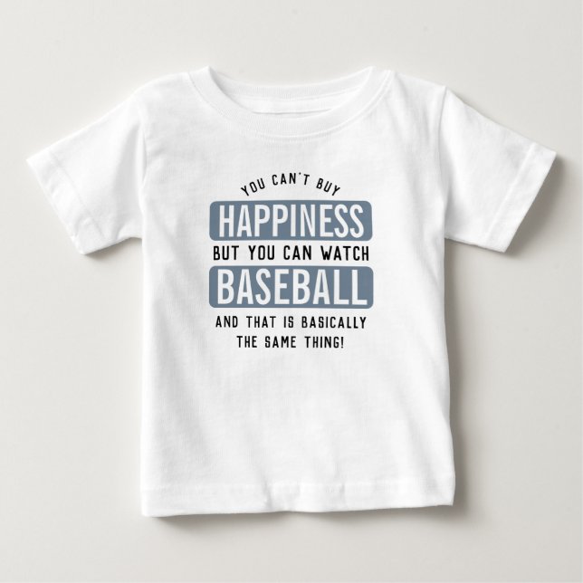 T-shirt Pour Bébé Regarder le baseball est le bonheur Drôle Baseball (Devant)