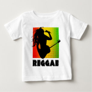 T-shirt Pour Bébé Reggae cool Rasta Musique Guitare Jouer Rastaman