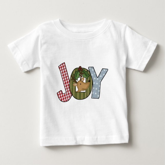 T-shirt Pour Bébé Reindeer Joy Chemises de Vacances et cadeaux (Devant)