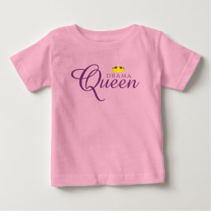 T-shirt Pour Bébé Reine de Drame Drôle avec Couronne Royale