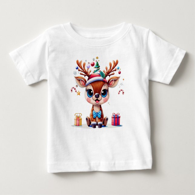 T-shirt Pour Bébé Reine de Noël (Devant)