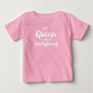T-shirt Pour Bébé REINE de tout - Drôle pinceau blanc