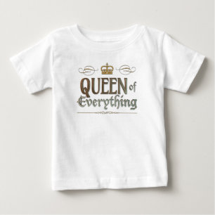 T-shirt Pour Bébé REINE de tout - Gold Royal Crown Letters