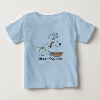 T-shirt Pour Bébé Reksio - le donnant un coup de pied OldSchool