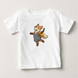 T-shirt Pour Bébé Renard comme coiffeur avec ciseaux