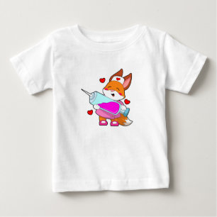 T-shirt Pour Bébé Renard comme infirmière avec seringue
