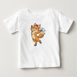 T-shirt Pour Bébé Renard comme mariée avec voile et cœur