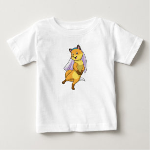 T-shirt Pour Bébé Renard en mariée avec Voile