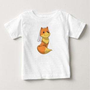T-shirt Pour Bébé Renard en mariée avec Voile