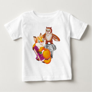 T-shirt Pour Bébé renard et hibou