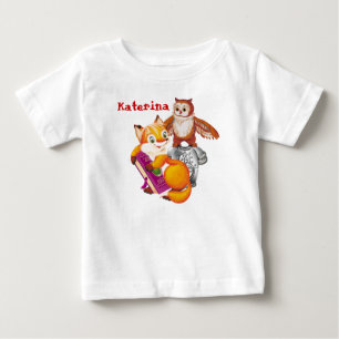 T-shirt Pour Bébé renard et hibou