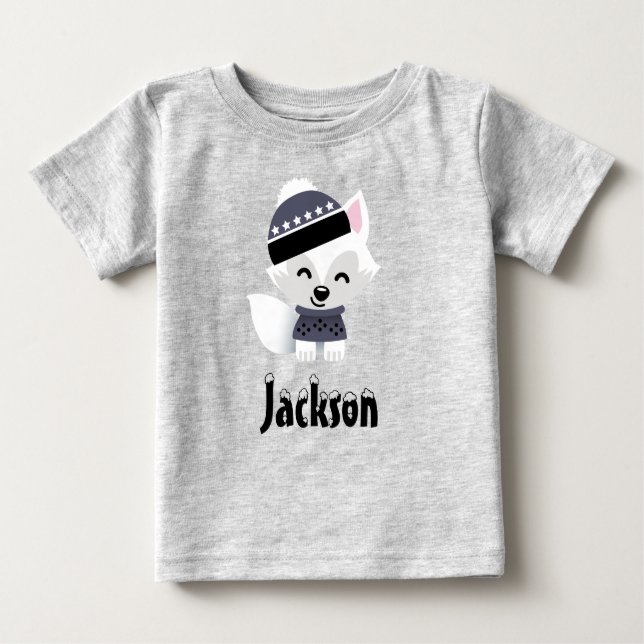T-shirt Pour Bébé Renard hivernal (Devant)