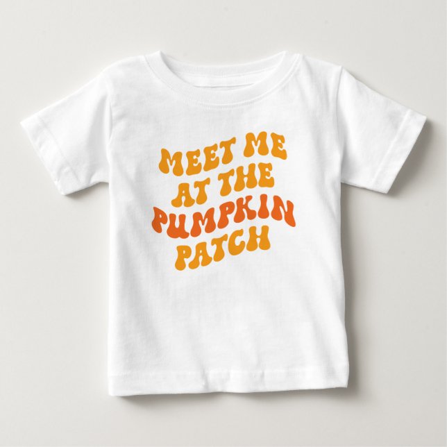 T-shirt Pour Bébé Rencontrez-Moi Au Patch Citrouille (Devant)