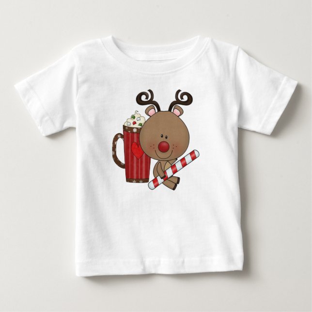 T-shirt Pour Bébé Renne de Rudy avec du cacao (Devant)