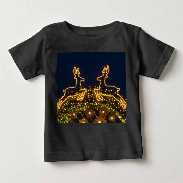 T-shirt Pour Bébé Rennes de Noël (Devant)