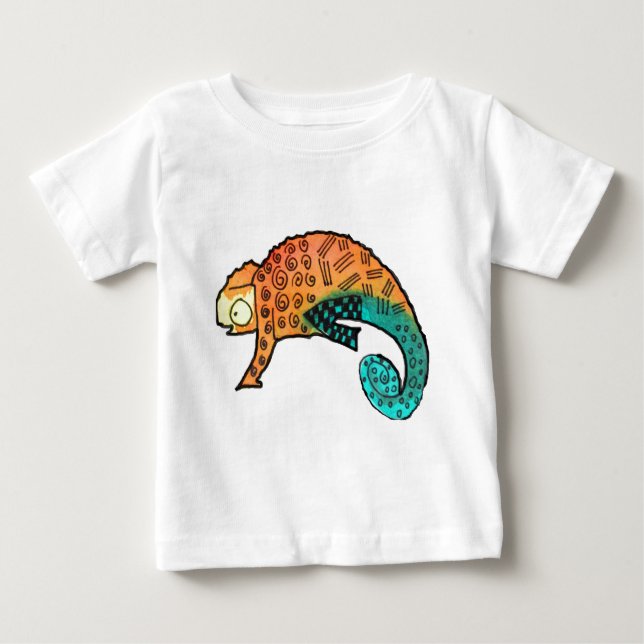 T-shirt Pour Bébé Reptile d'encre de caméléon (Devant)