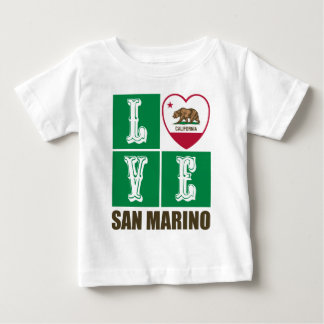 T-shirt Pour Bébé République de Californie Drapeau Coeur Saint-Marin