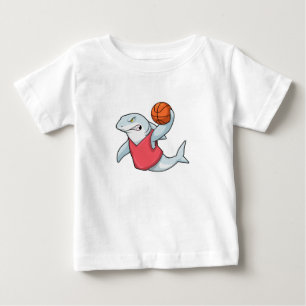 T-shirt Pour Bébé Requin aux sports avec basket-ball
