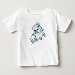 T-shirt Pour Bébé Requin comme infirmière avec manteau