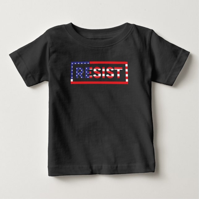 T-shirt Pour Bébé RÉSISTER| Drapeau des États-Unis (Devant)