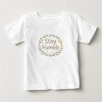 Restez humble tons terreux texte sur fond blanc
