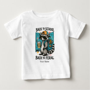 T-shirt Pour Bébé Retour à l'école Retour à Feral Raccoon
