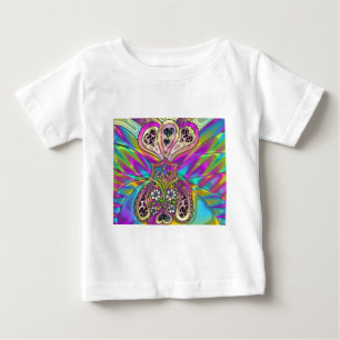 T-shirt Pour Bébé Retro 60s Coeurs psychédéliques Fleurs Cadeaux Vêt