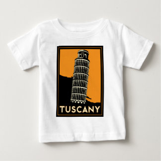 T-shirt Pour Bébé Rétro affiche de voyage d'art déco de la Toscane