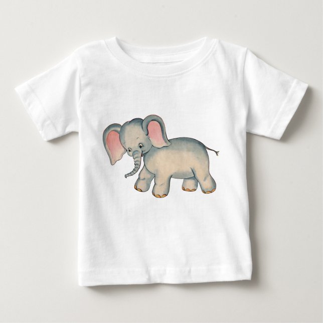 T-shirt Pour Bébé Retro Baby Elephant Baby Romper (Devant)