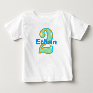 T-shirt Pour Bébé Rétro deuxième chemise bleue, orange et verte