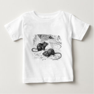 T-shirt Pour Bébé Rétro illustration de souris de 1800s de souris