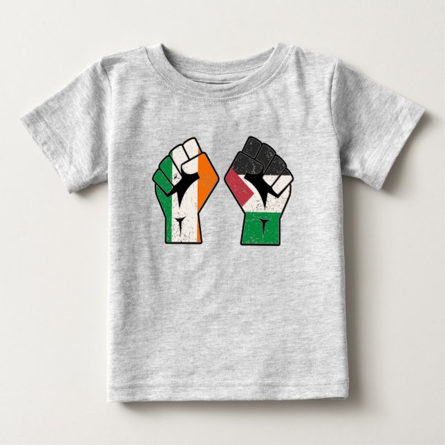 T-shirt Pour Bébé Rétro Irlande Palestine Solidarité Première révolu (Devant)