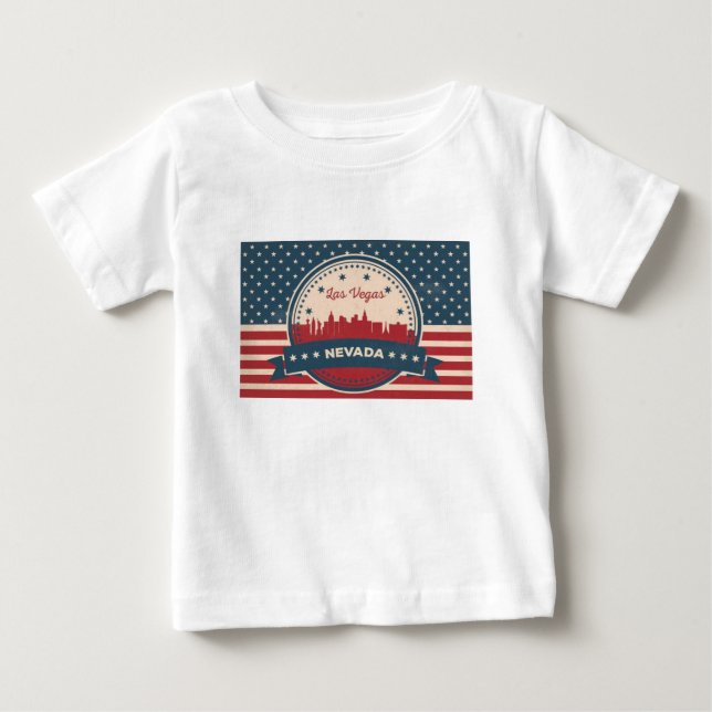 T-shirt Pour Bébé Retro Las Vegas Skyline (Devant)