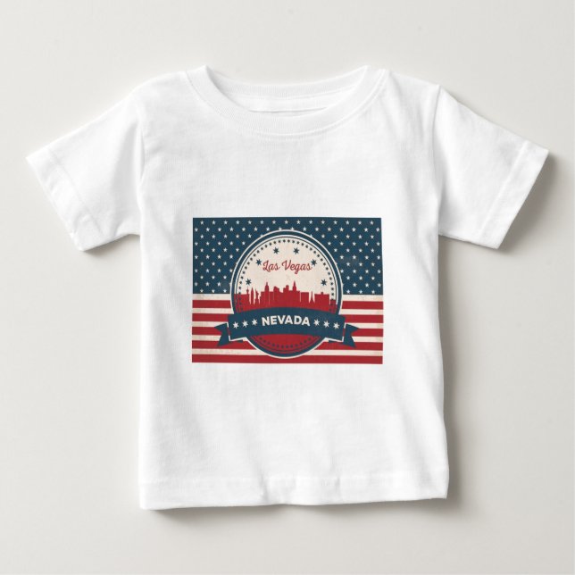 T-shirt Pour Bébé Retro Las Vegas Skyline (Devant)