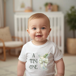 T-shirt Pour Bébé Rétro Minimaliste Un Petit Martini Baby Shower