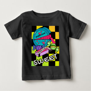 T-shirt Pour Bébé Rétro Sucré Comme Un Bonbon