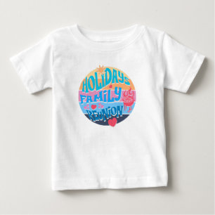 T-shirt Pour Bébé Retro Sunset BBQ de Réunion de Famille de Vacances