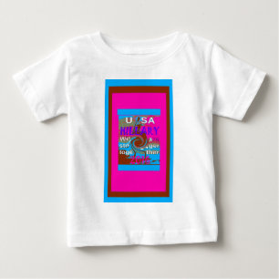 T-shirt Pour Bébé Retro USA Stronger Together Abstrait Art Print