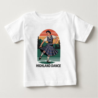 T-shirt Pour Bébé Retro Vintage Scottish Highland Dance Design gift 