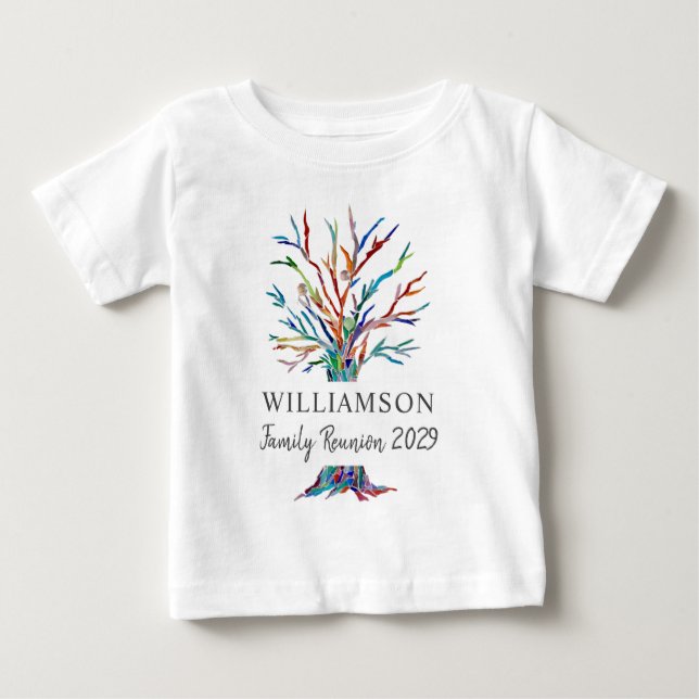 T-shirt Pour Bébé Réunion de famille arbre généalogique nom personna (Devant)