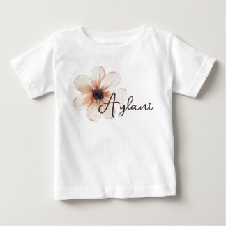 T-shirt Pour Bébé Révélation de bébé fille nouveau-né fleur nom Ayla