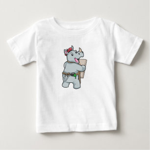 T-shirt Pour Bébé Rhino à la peinture avec des couleurs