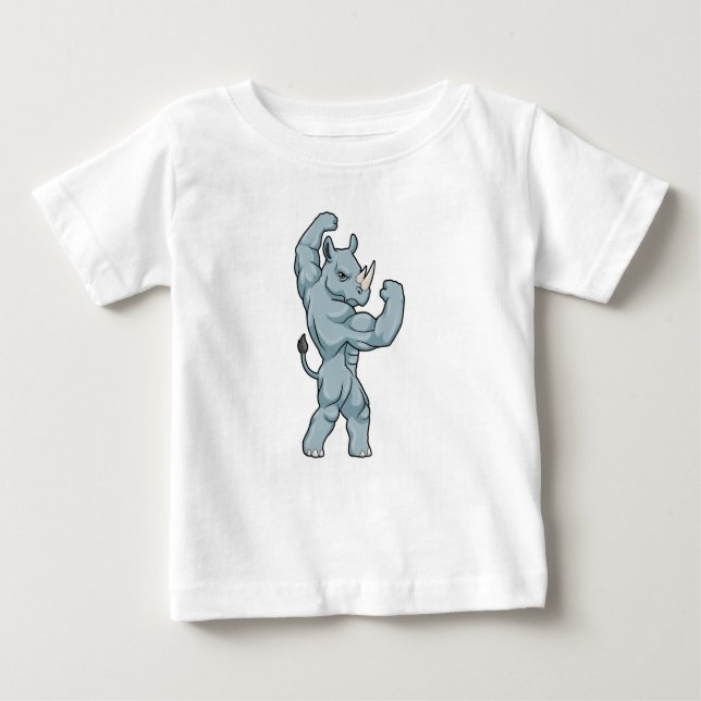 T-shirt Pour Bébé Rhino comme Bodybuilder extrême (Devant)