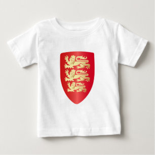 T-shirt Pour Bébé Richard, bouclier de coeur du lion en or rouge+fau