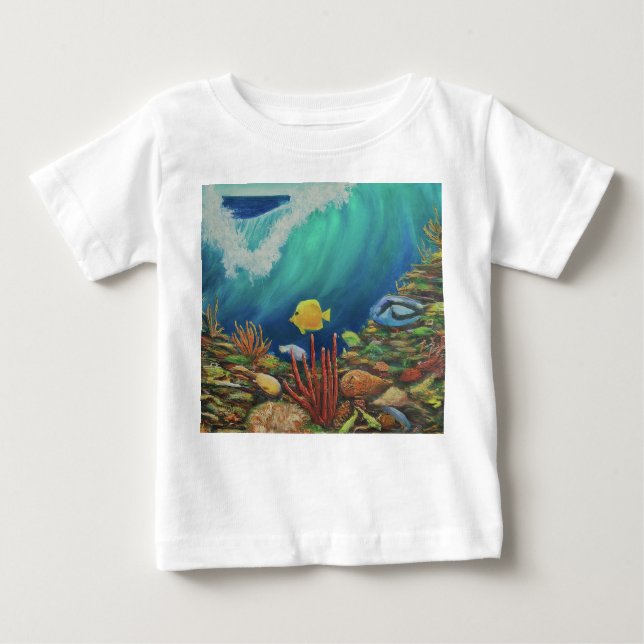 T-shirt Pour Bébé "Ride the Waves : Ocean Vibes Tee" (Devant)