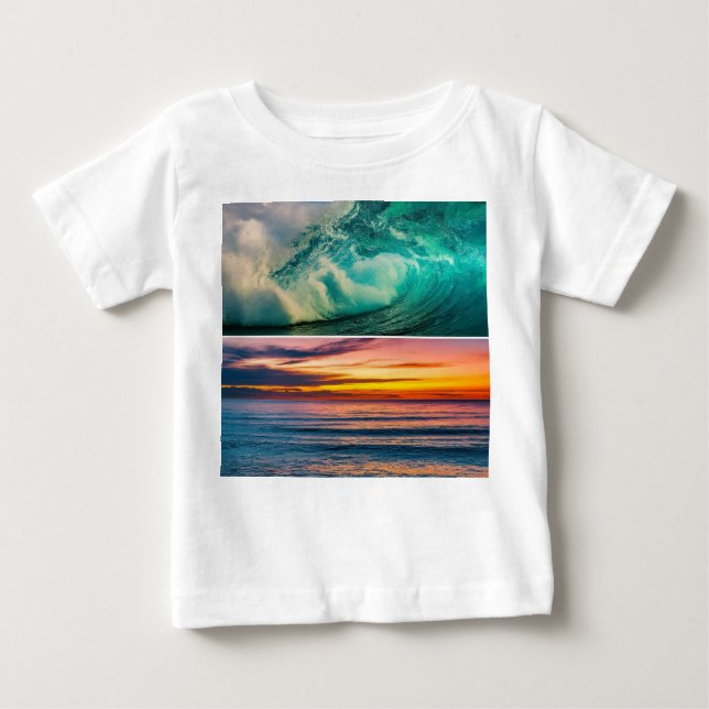T-shirt Pour Bébé "Ride the Waves : Ocean Vibes Tee" (Devant)