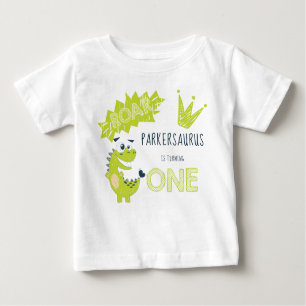 T-shirt Pour Bébé ROAR Dinosaure vert premier anniversaire
