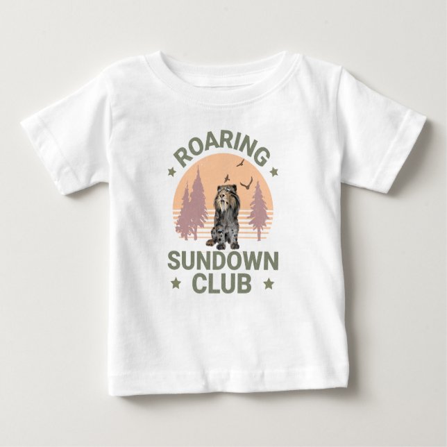 T-shirt Pour Bébé Roaring Sundown Club Sabertooth Tiger (Devant)