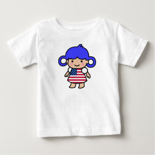 T-shirt Pour Bébé Robe Drapeau Fille US