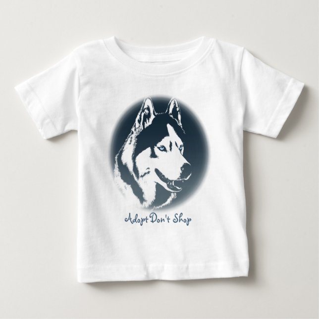 T-shirt Pour Bébé Robe Husky Toddler Robe de bébé Husky Puppy (Devant)